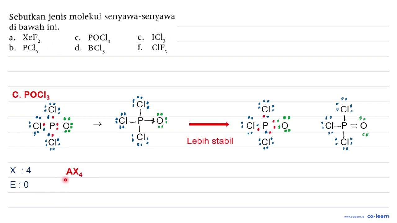 Sebutkan jenis molekul senyawa-senyawa di bawah ini. a.