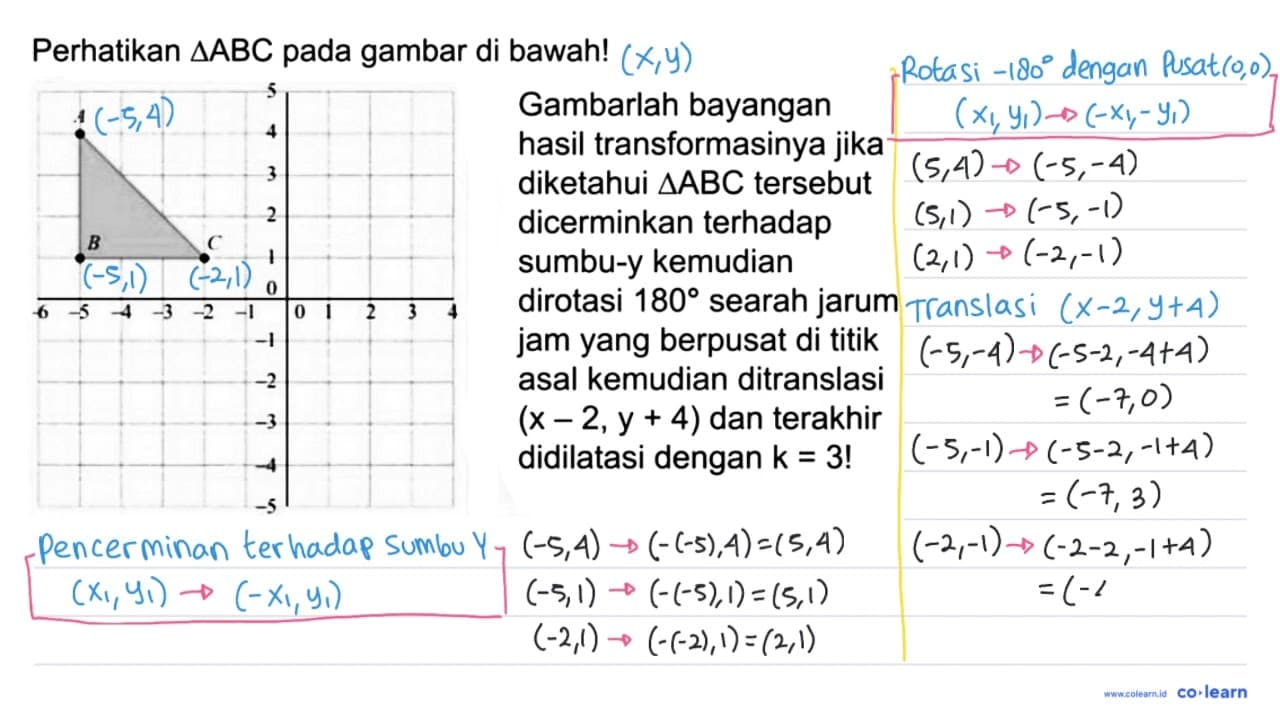 Perhatikan segitiga ABC pada gambar di bawah! Gambarlah