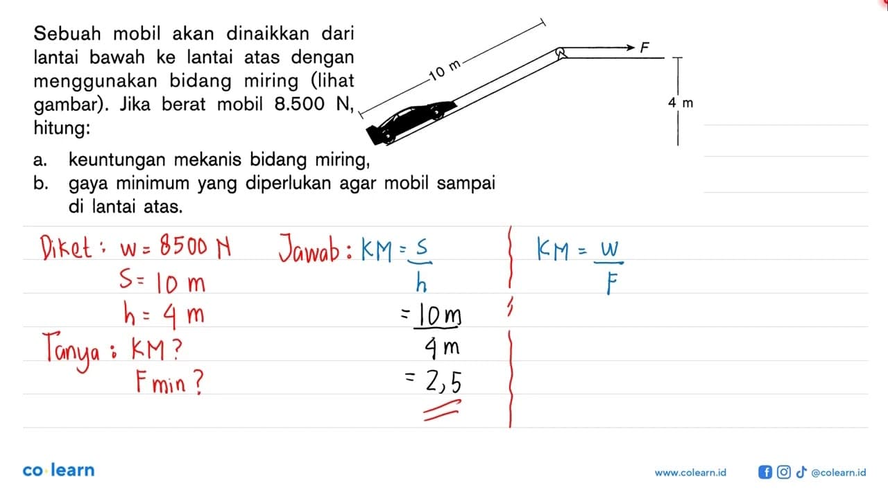 Sebuah mobil akan dinaikkan dari lantai bawah ke lantai