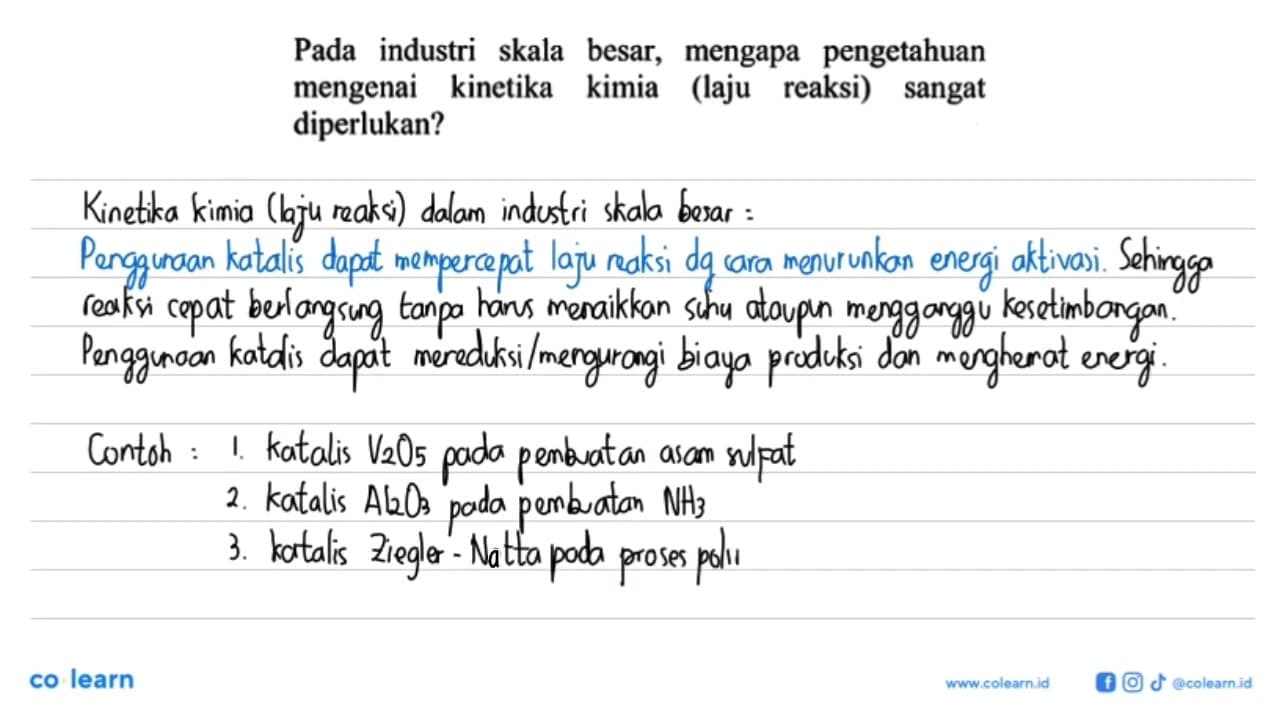 Pada industri skala besar, mengapa pengetahuan mengenai