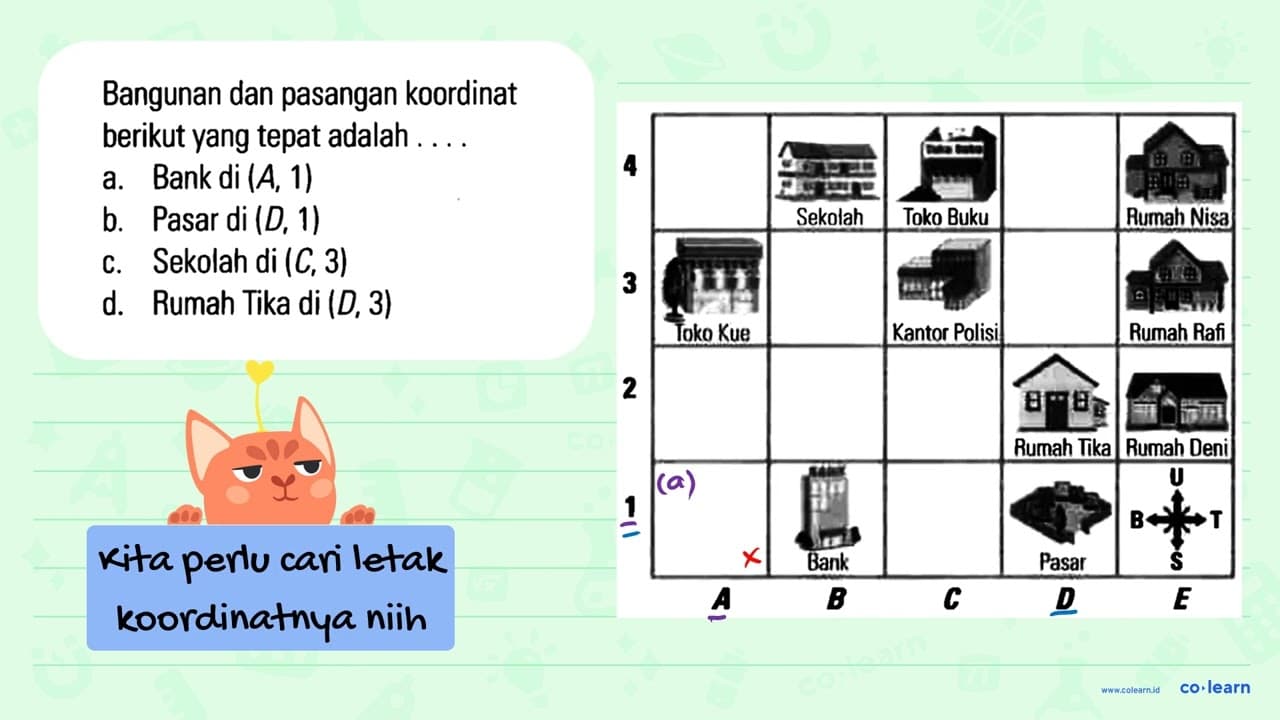 Bangunan dan pasangan koordinat berikut yang tepat adalah