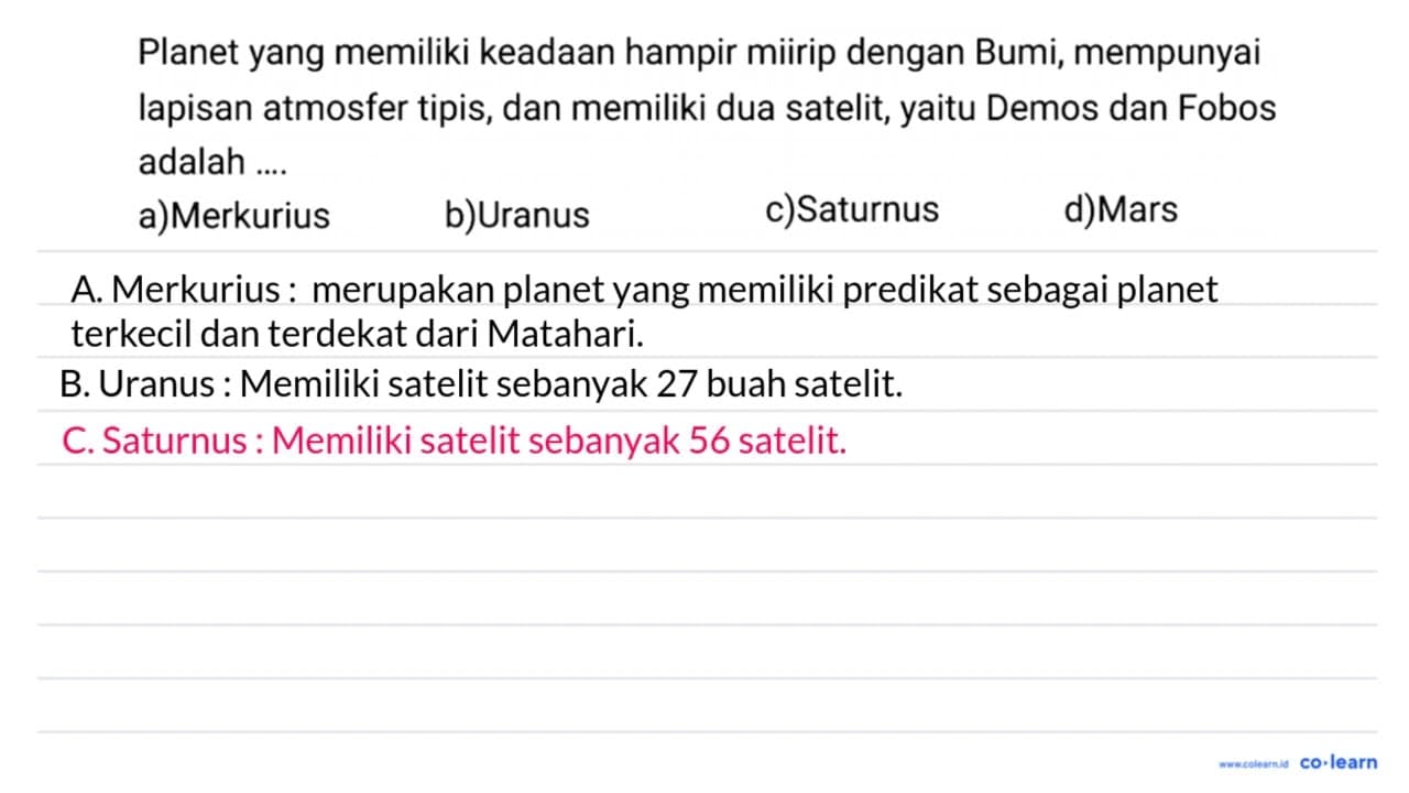 Planet yang memiliki keadaan hampir mirip dengan Bumi,