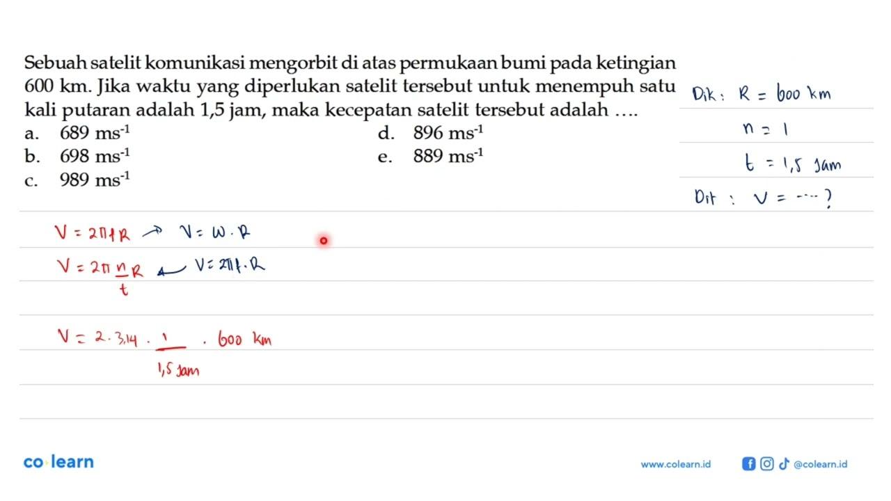 Sebuah satelit komunikasi mengorbit di atas permukaan bumi