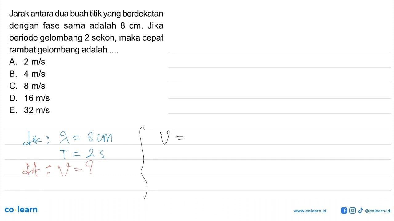 Jarak antara dua buah titik yang berdekatan dengan fase