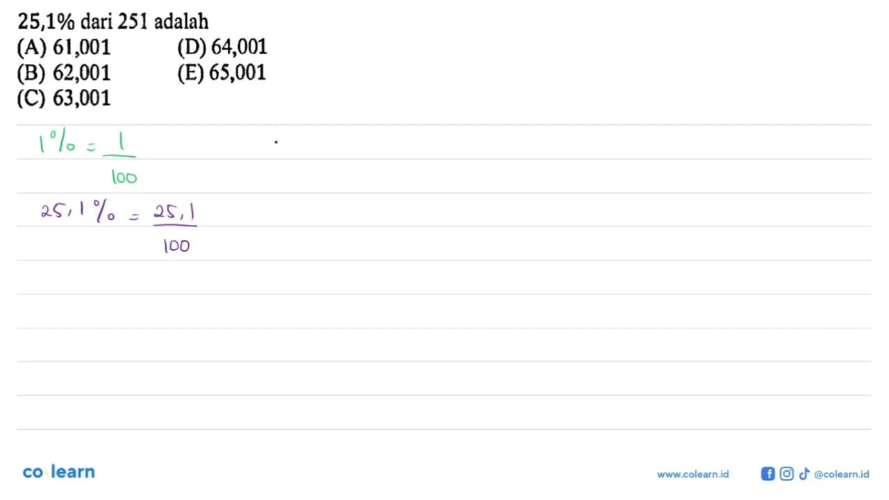 25,1% dari 251 adalah