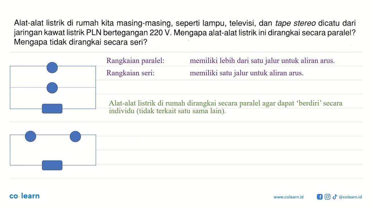 Alat-alat listrik di rumah kita masing-masing, seperti