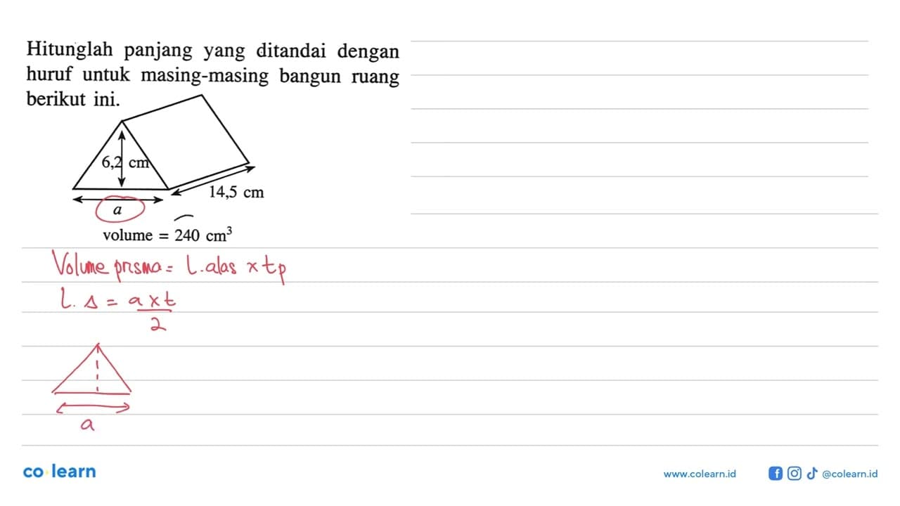 Hitunglah panjang yang ditandai dengan huruf untuk