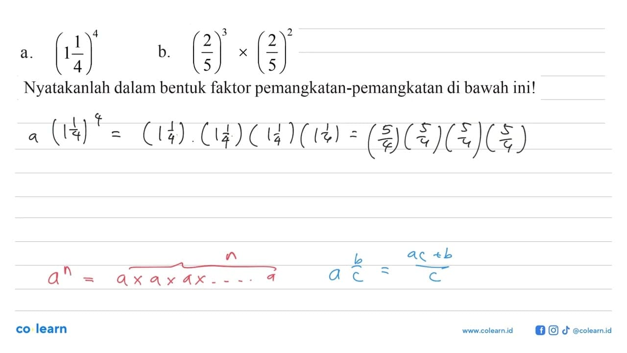 Nyatakanlah dalam bentuk faktor pemangkatan - pemangkatan