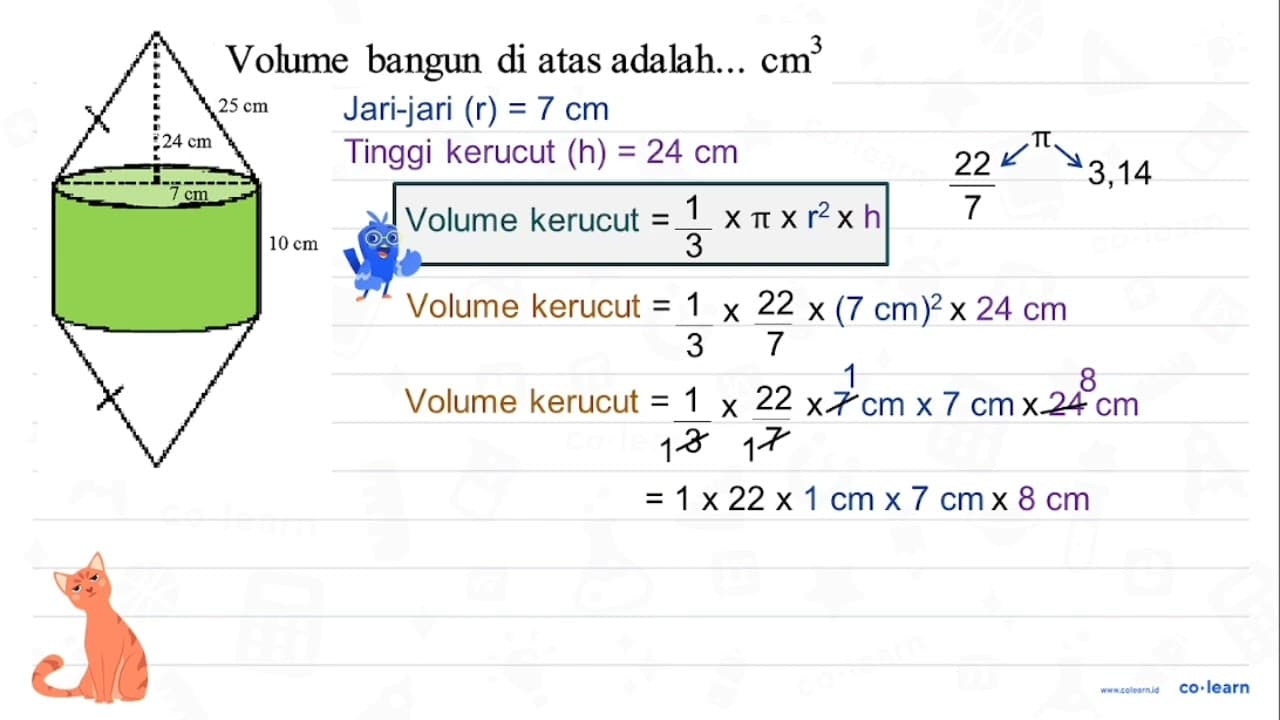 Volume bangun di atas adalah... cm^3 25 cm 24 cm 10 cm