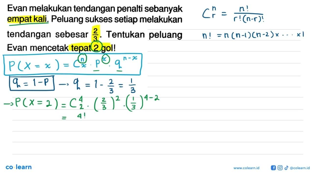 Evan melakukan tendangan penalti sebanyak empat kali.