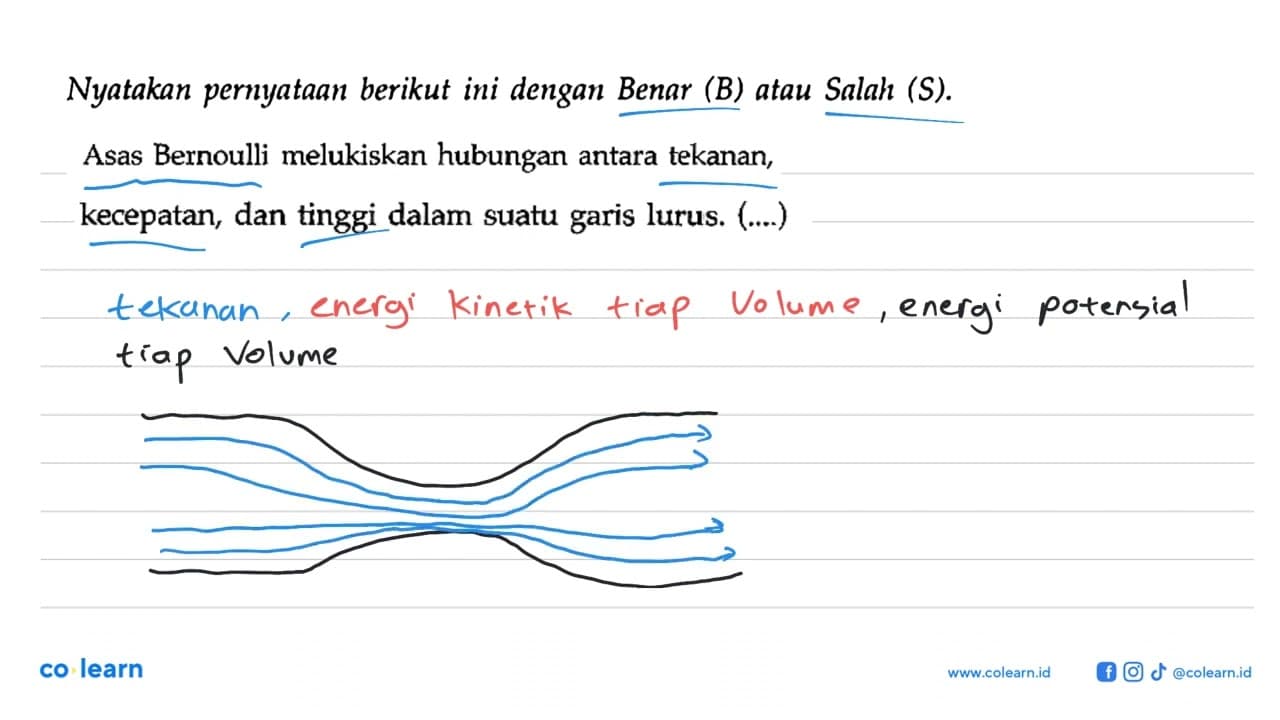 Asas Bernoulli melukiskan hubungan antara tekanan,