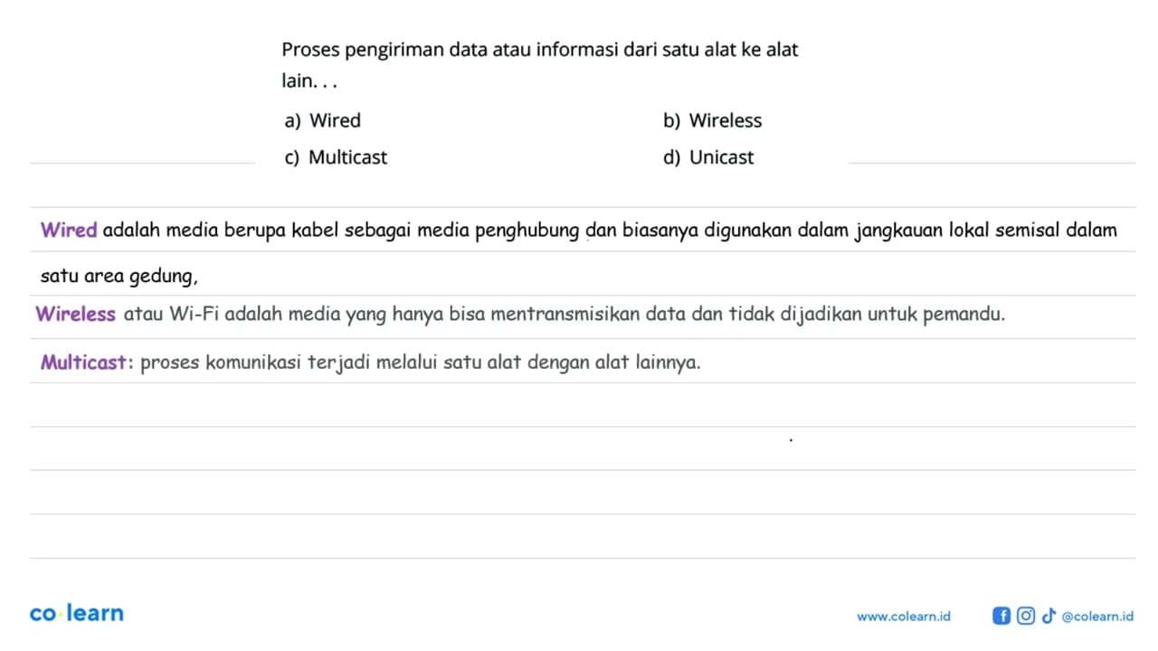 Proses pengiriman data atau informasi dari satu alat ke