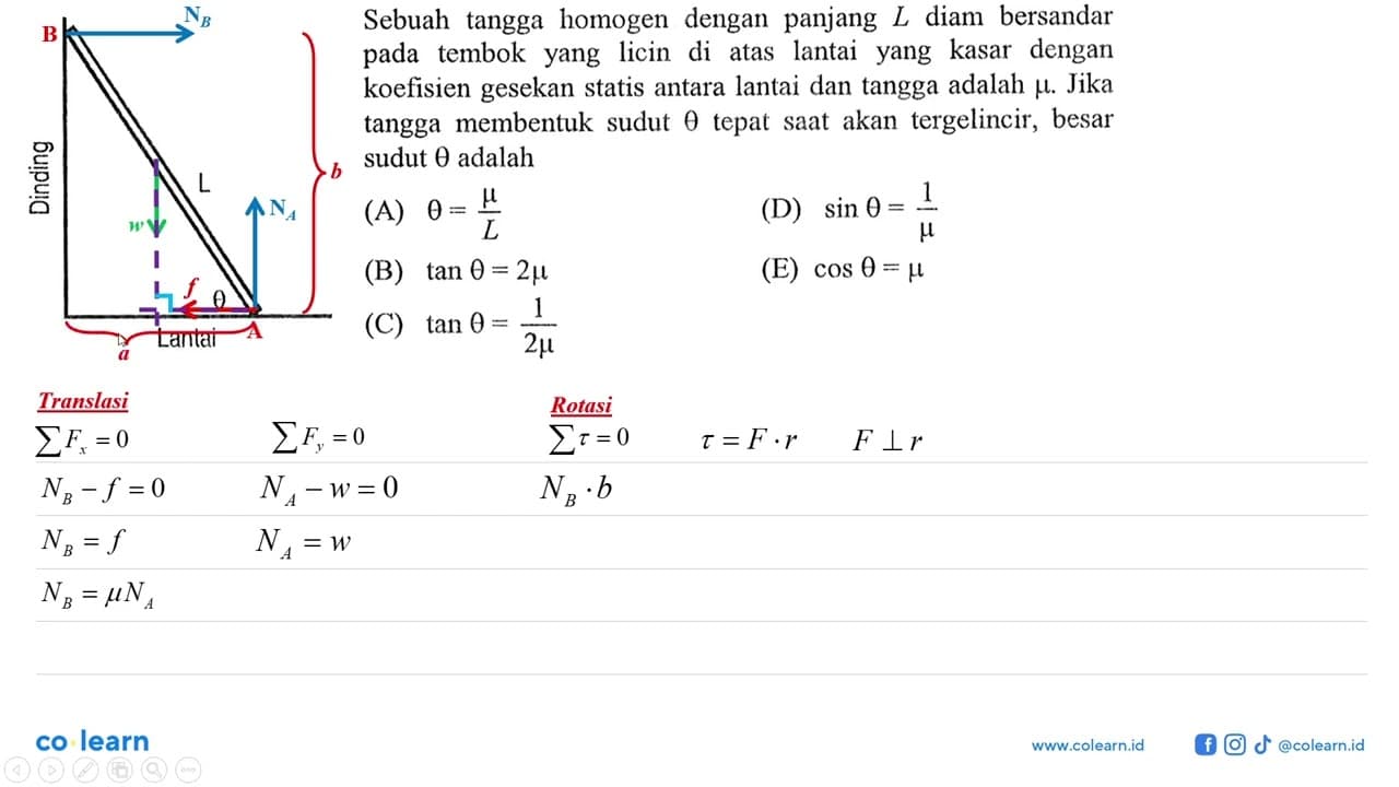 g = 10 ms^(-2) (kecuali diberitahukan lain); c = 3 x 10^8