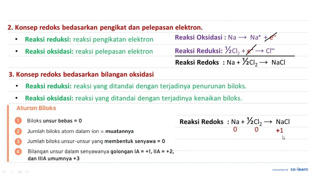 Konsep redoks dibedakan menjadi 3, kecuali ... a) Konsep