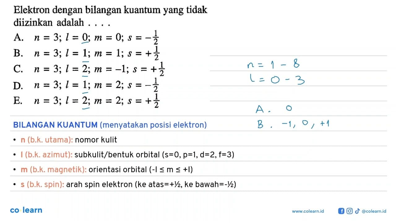 Elektron dengan bilangan kuantum yang tidak diizinkan