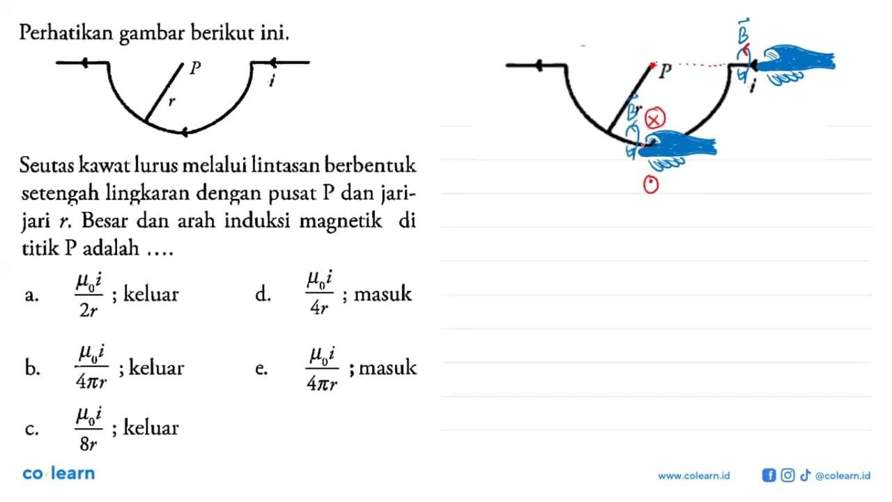 Perhatikan gambar berikut ini. P i r Seutas kawat lurus