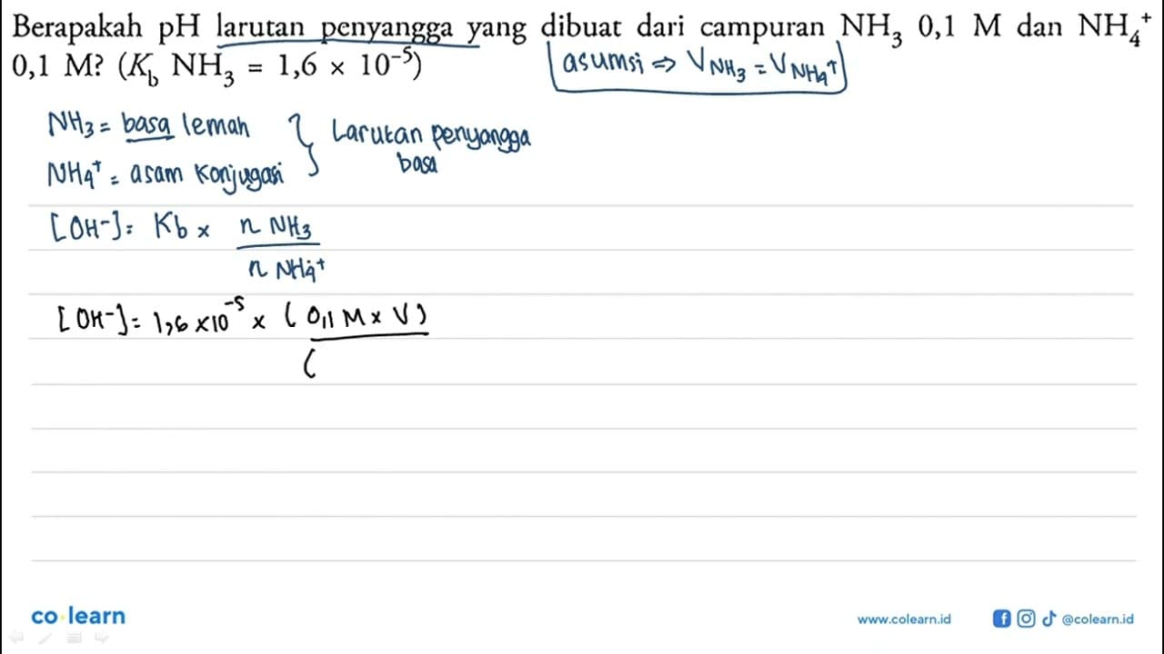 Berapakah pH larutan penyangga yang dibuat dari campuran