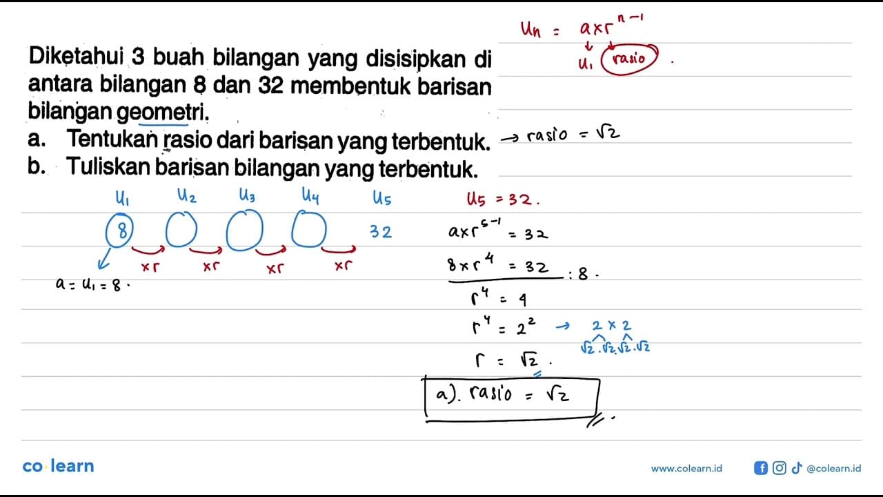 Diketahui 3 buah bilangan yang disisipkan di antara