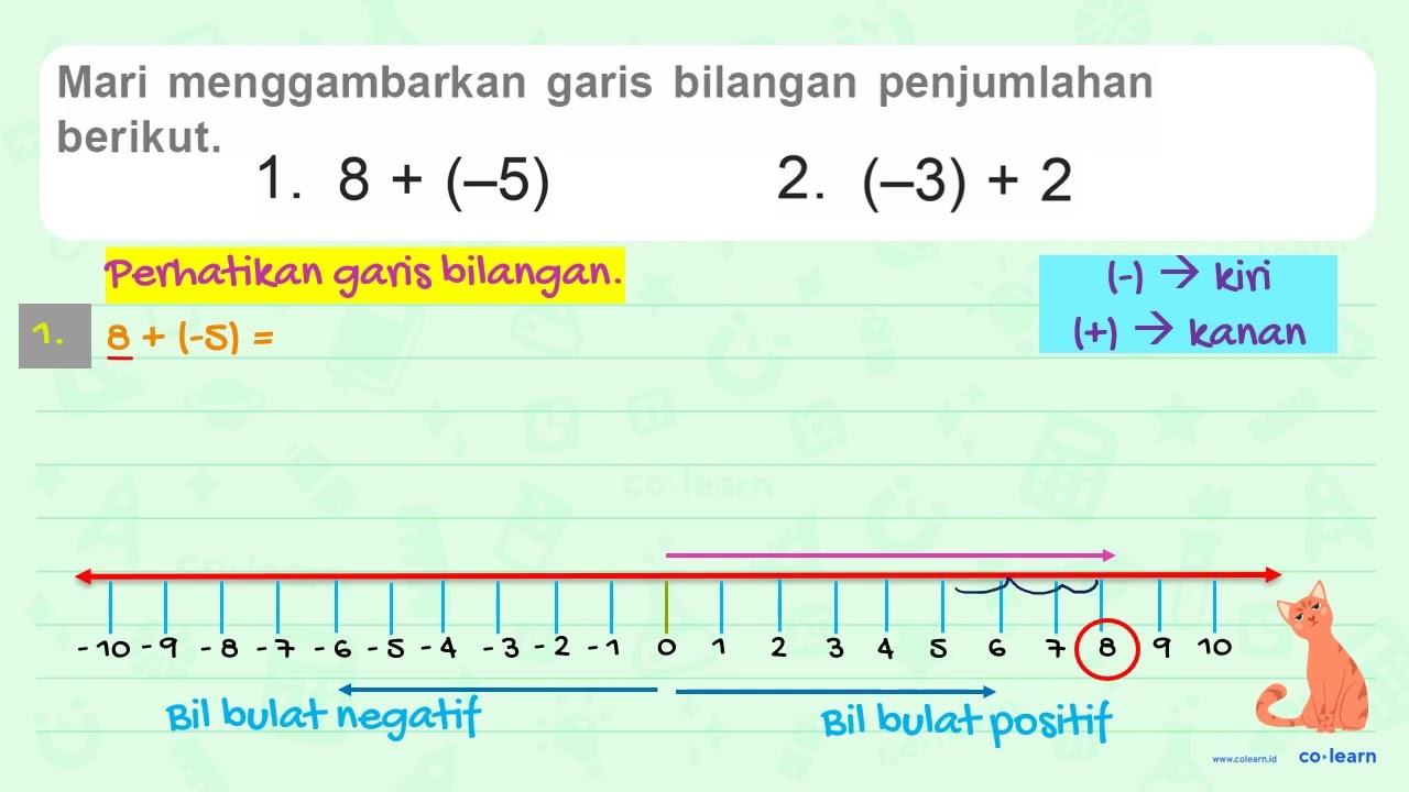 Mari menggambarkan garis bilangan penjumlahan berikut. 1.