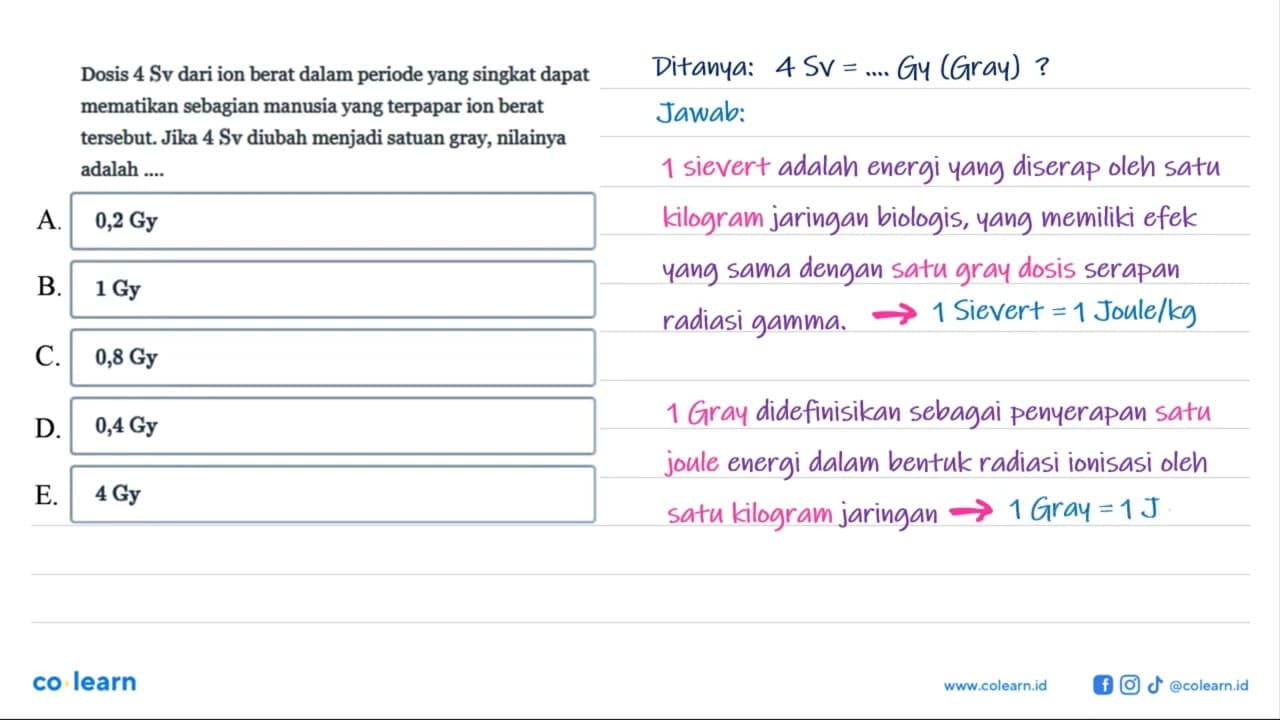 Dosis 4 Sv dari ion berat dalam periode yang singkat dapat