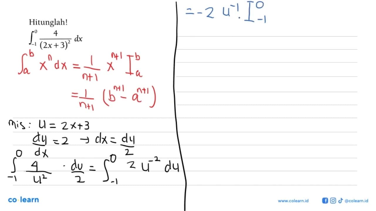 Hitunglah!integral -1 0 4/(2x+3)^2 dx