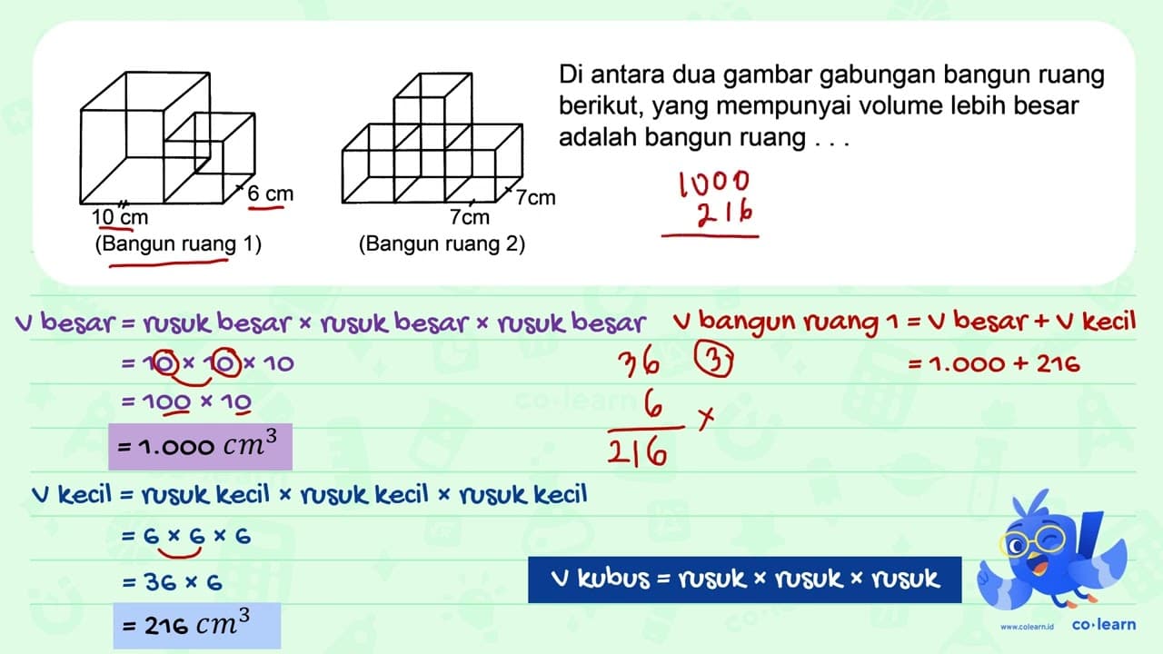 (Bangun ruang 1) (Bangun ruang 2) Di antara dua gambar