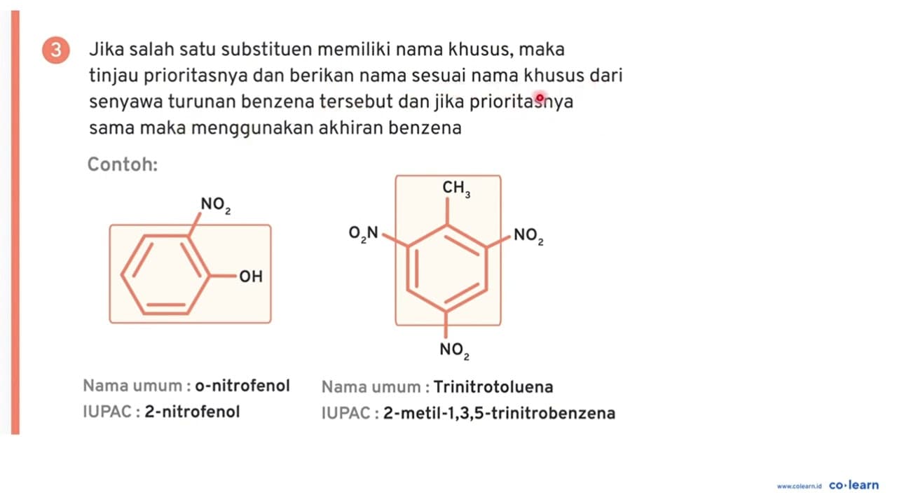 Nama dari senyawa turunan benzena dengan rumus struktur