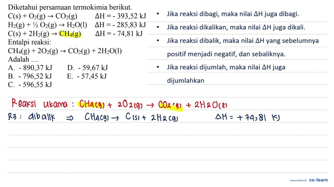 Diketahui persamaan termokimia berikut. C(s)+O_(2)(g) ->