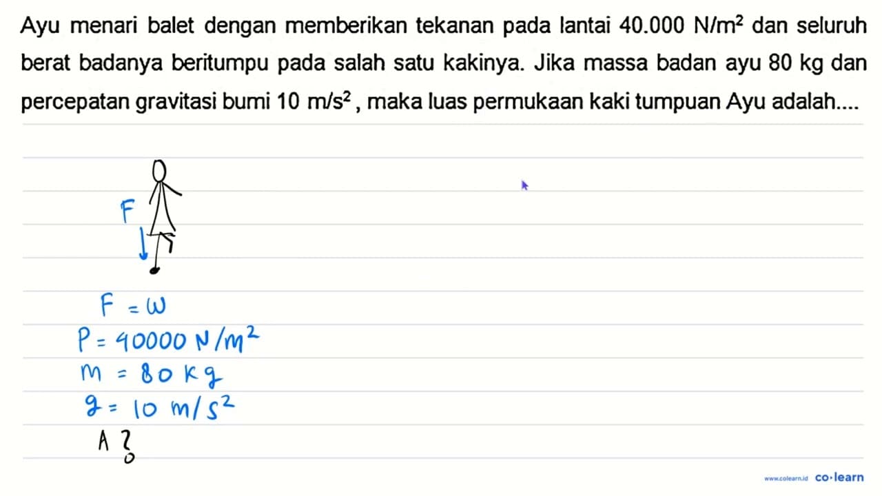 Ayu menari balet dengan memberikan tekanan pada lantai