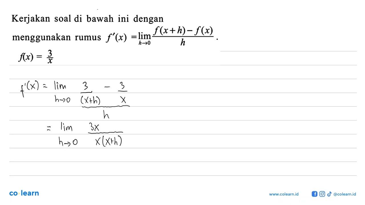 Kerjakan soal di bawah ini dengan menggunakan rumus