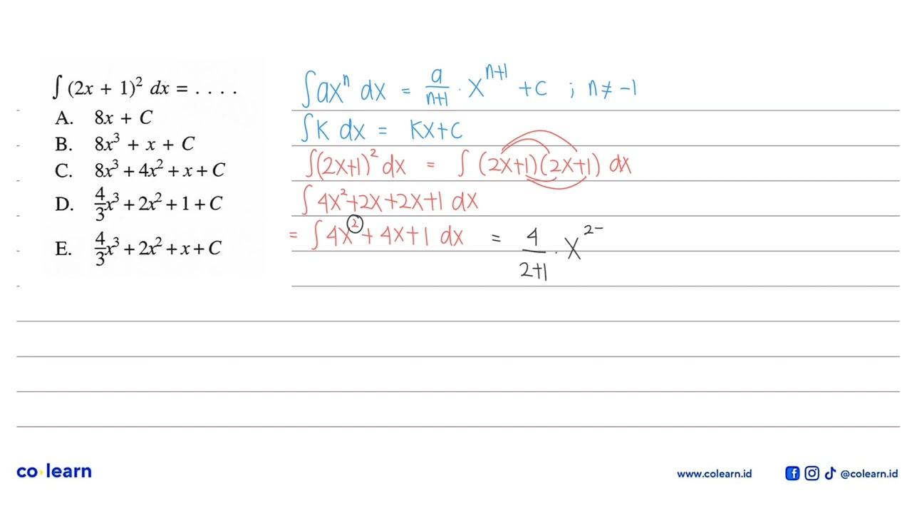 integral (2x+1)^2 dx=...