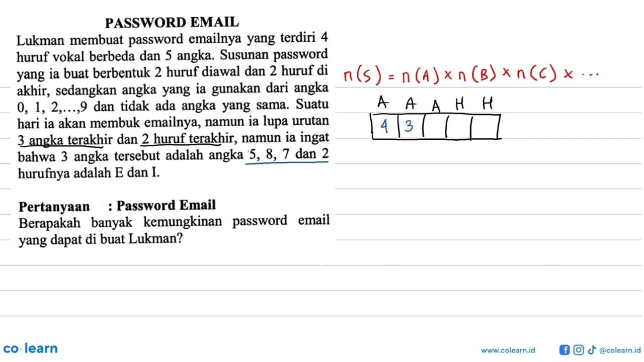 PASSWORD EMAILLukman membuat password emailnya yang terdiri