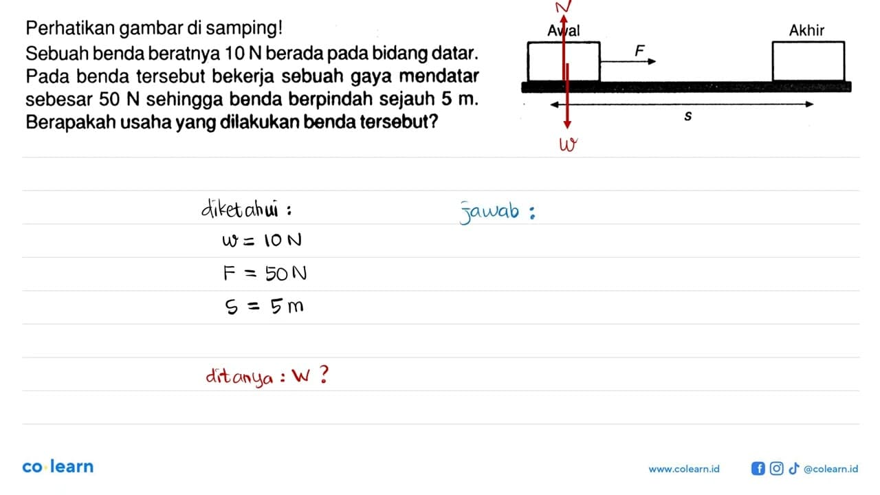 Perhatikan gambar di samping!Sebuah benda beratnya 10 N