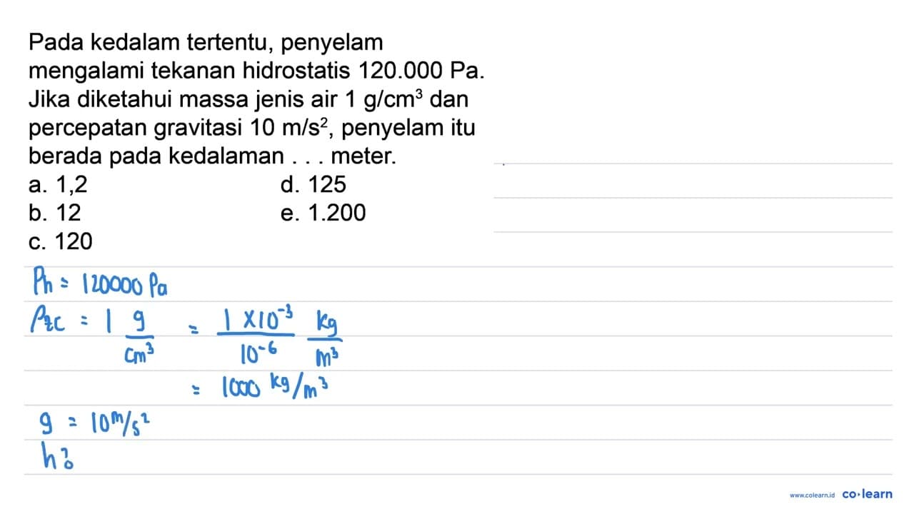 Pada kedalam tertentu, penyelam mengalami tekanan