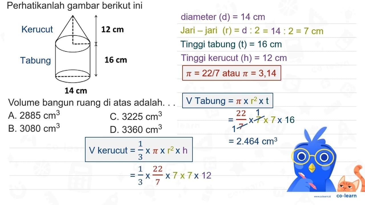 Perhatikanlah gambar berikut ini Volume bangun ruang di