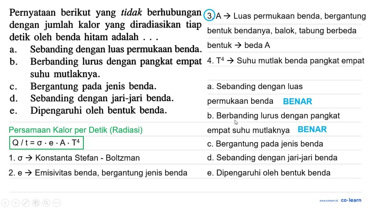 Pernyataan berikut yang tidak berhubungan dengan jumlah