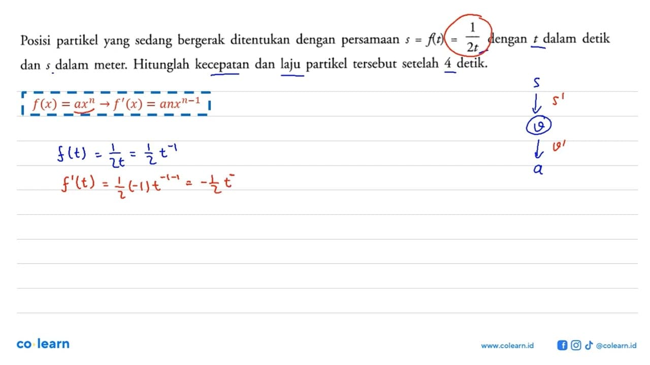 Posisi partikel yang sedang bergerak ditentukan dengan