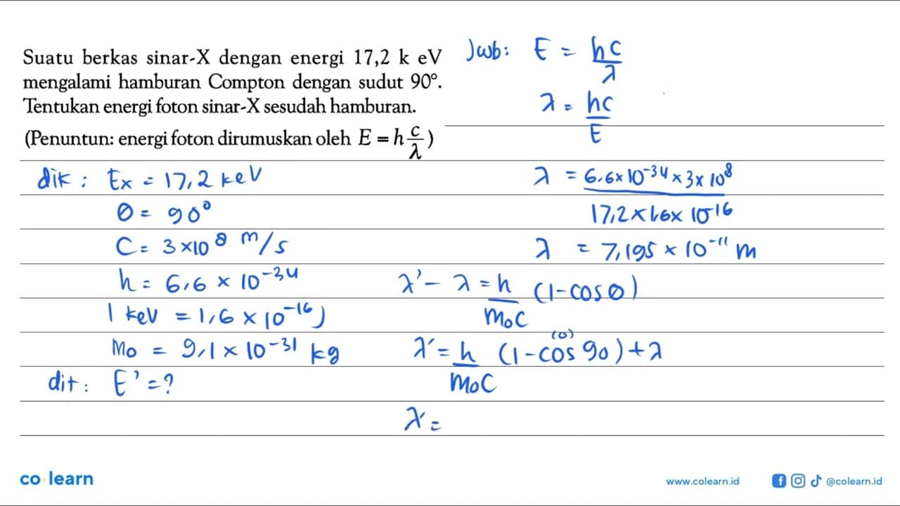 Suatu berkas sinar-x dengan energi 17,2 k eV mengalami