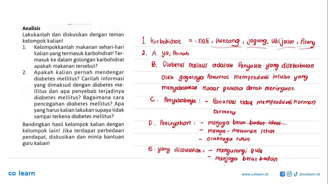 Analisis Lakukanlah dan diskusikan dengan teman kelompok