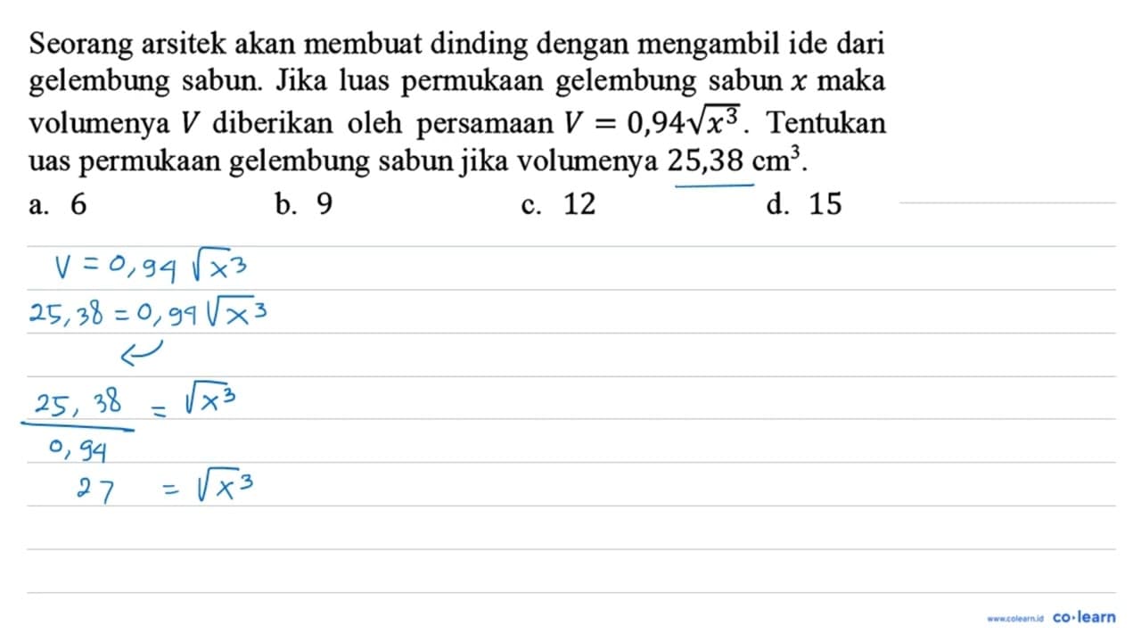 Seorang arsitek akan membuat dinding dengan mengambil ide