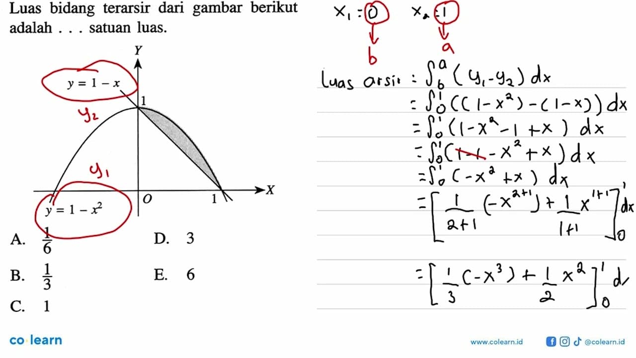 Luas bidang terarsir dari gambar berikut adalah ... satuan