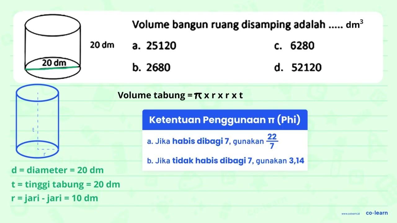 Volume bangun ruang disamping adalah ..... cm^(2)