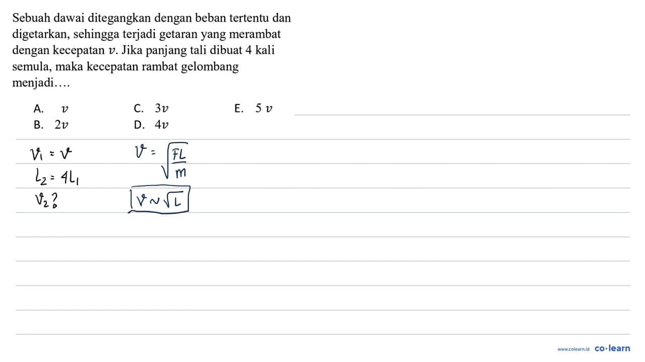 Sebuah dawai ditegangkan dengan beban tertentu dan