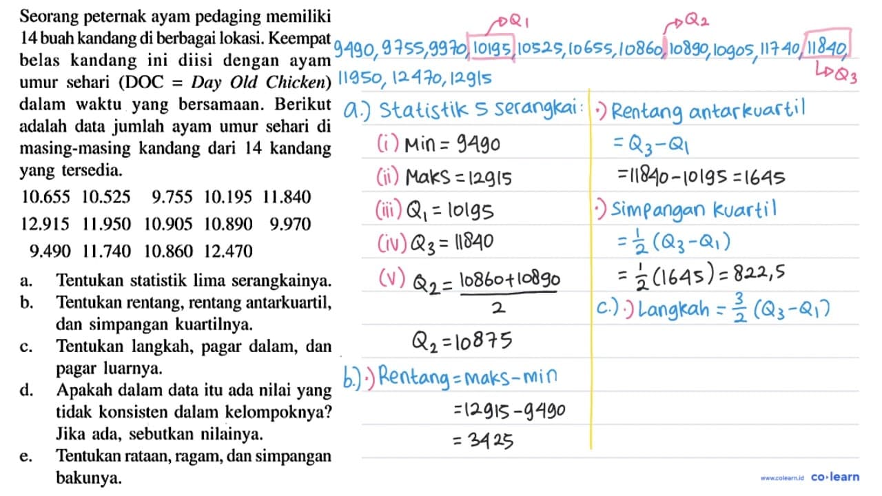 Ekonomi Seorang peternak ayam pedaging memiliki 14 buah