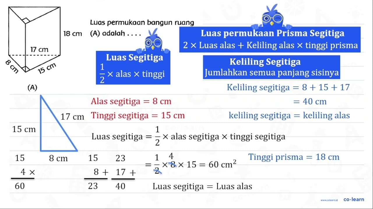 Luas permukaan bangun ruang (A) adalah .... (A)