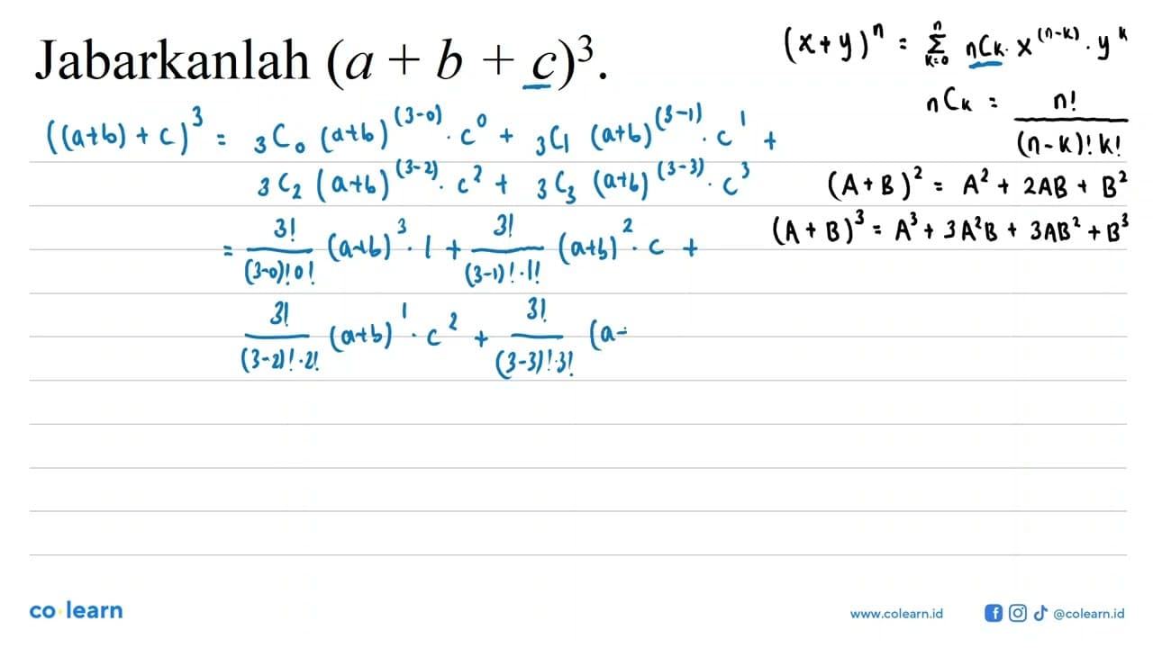 Jabarkanlah (a+b+c)^3 .