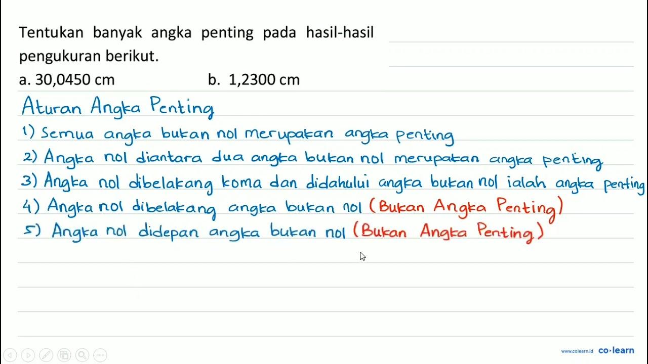 Tentukan banyak angka penting pada hasil-hasil pengukuran