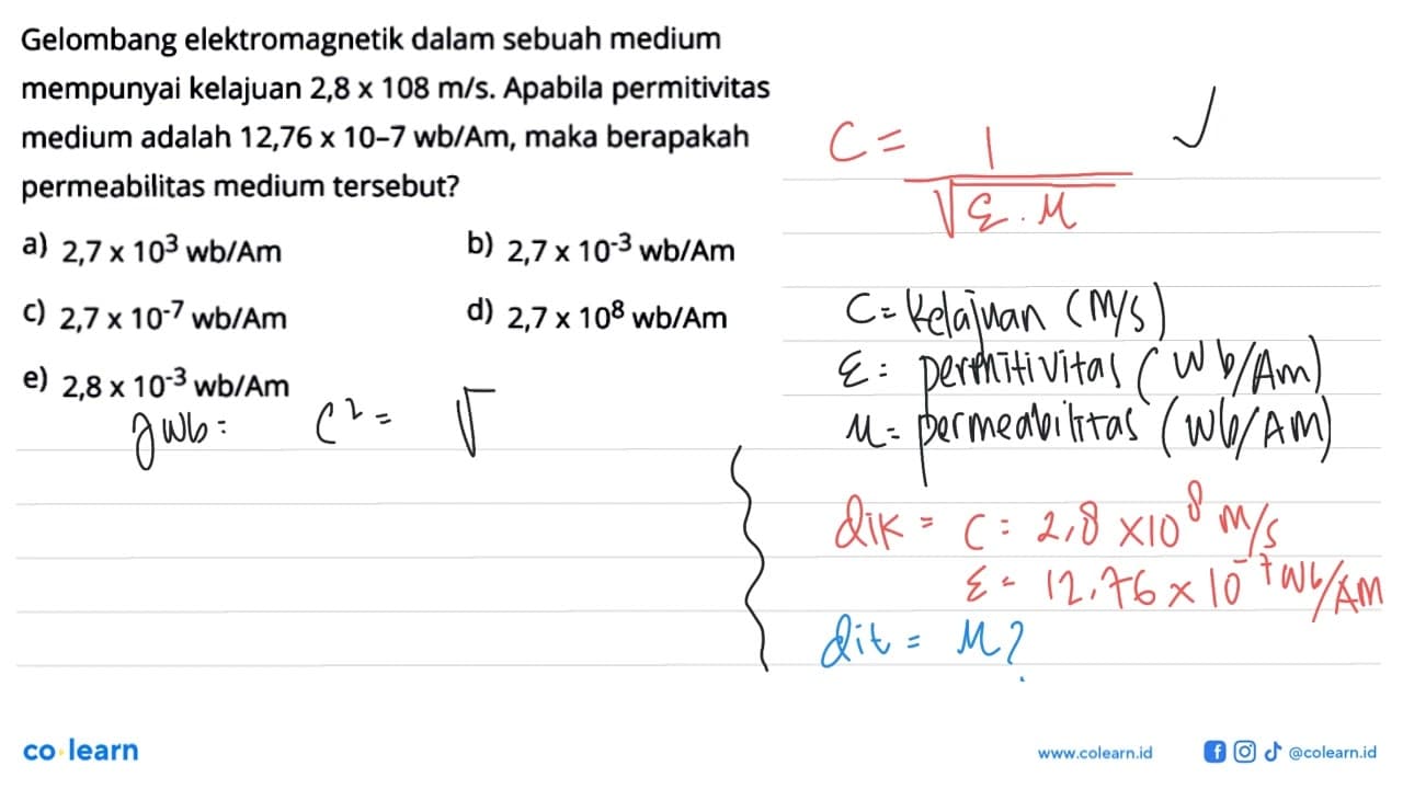 Gelombang elektromagnetik dalam sebuah medium mempunyai