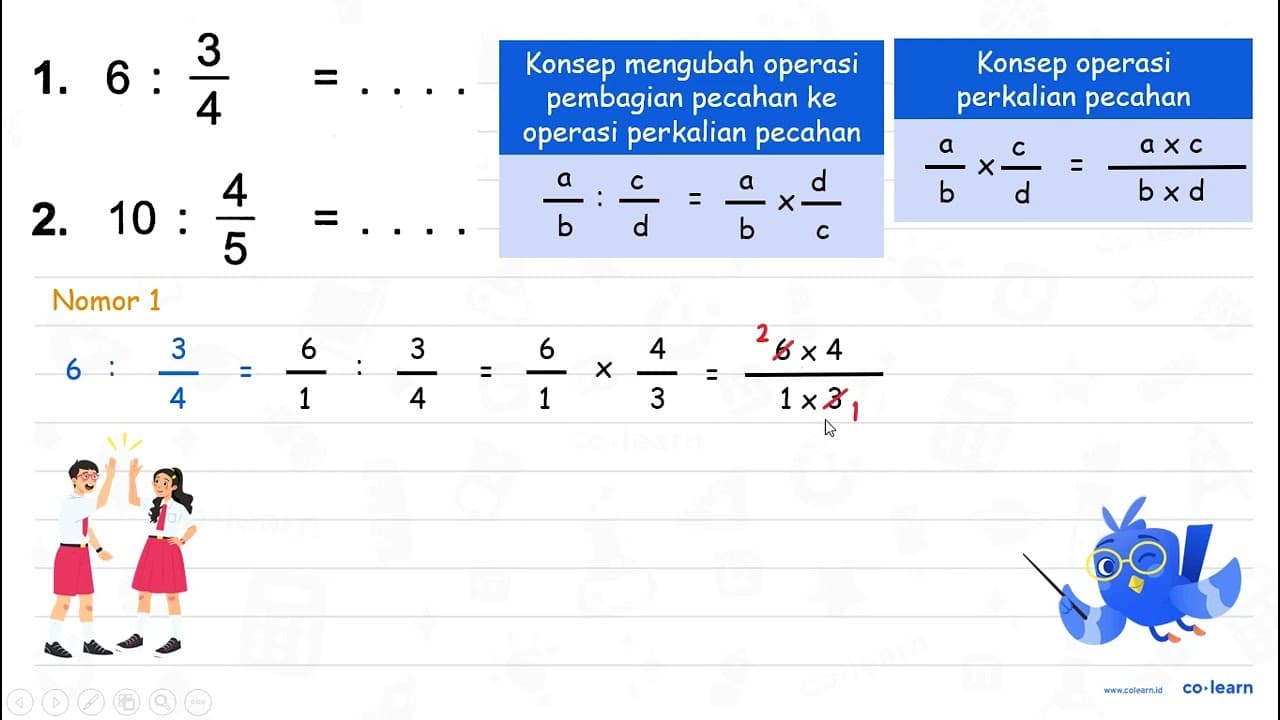 1. 6: (3)/(4)= 2. 10: (4)/(5)=...