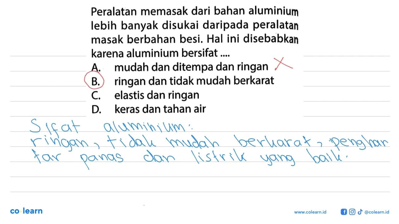 Peralatan memasak dari bahan aluminium lebih banyak disukai